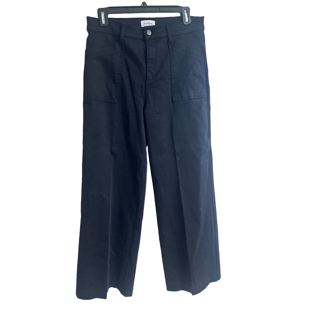 Evereve Women's Beth Wide Leg Stretch Utility Pocket Pants‎ in Black- Size 29